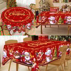 santa claus christmas tablecloth for holiday party decor
