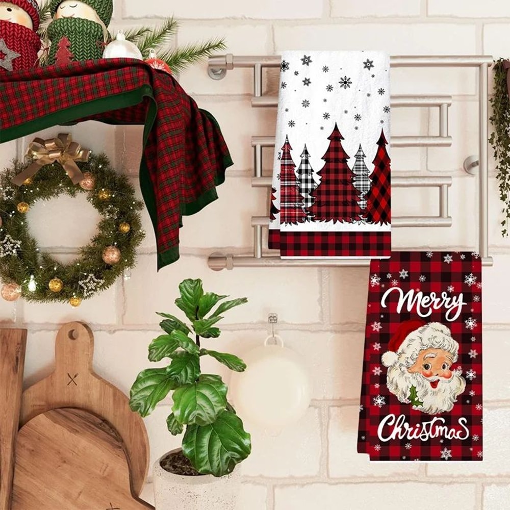 Merry Christmas Santa Kitchen Towels Set 9