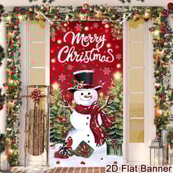 merry christmas porch door banner hanging decoration