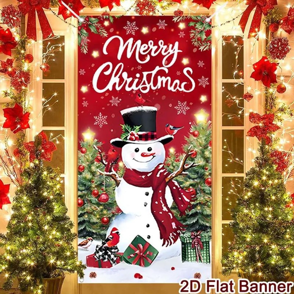 Merry Christmas Porch Door Banner Hanging Decoration 1