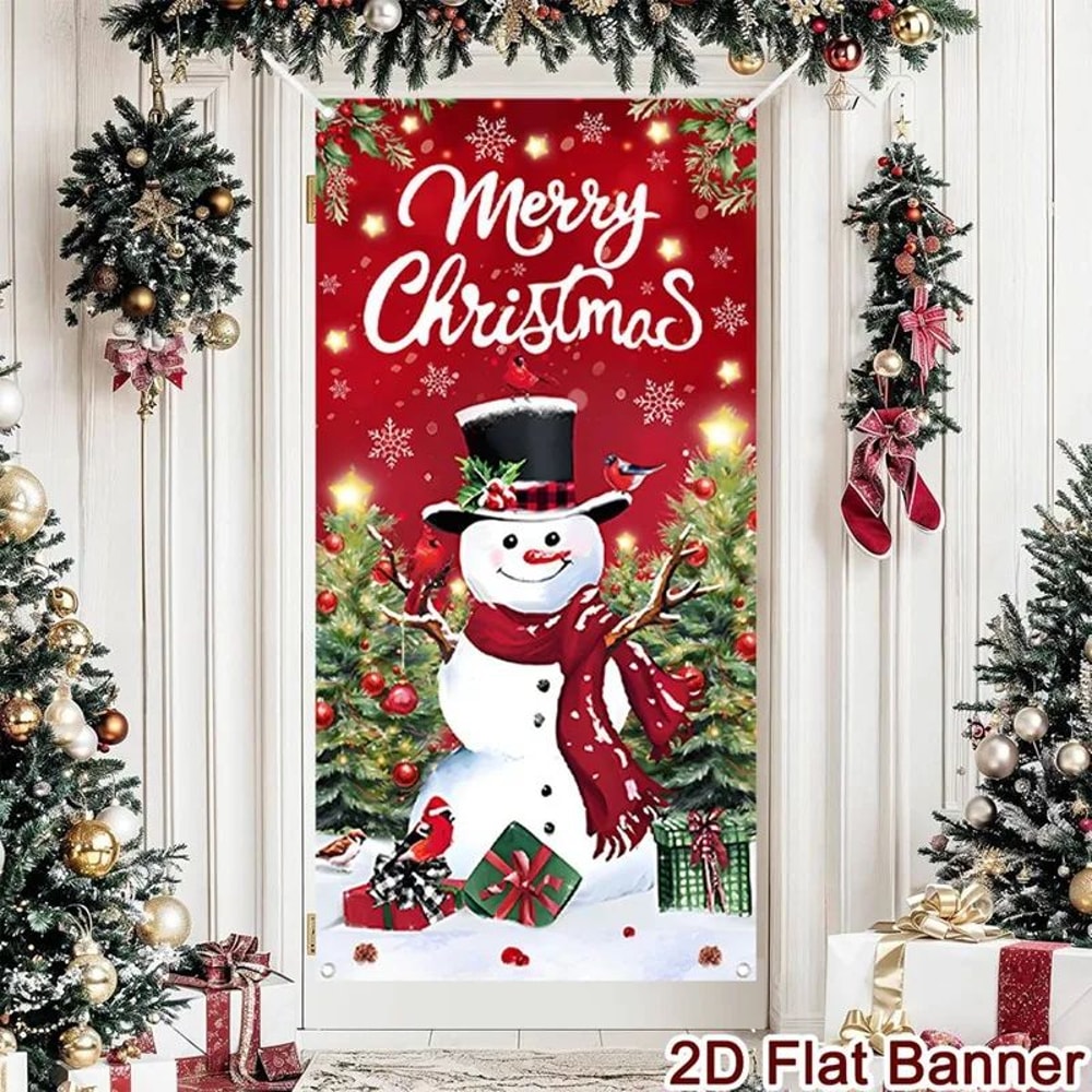 Merry Christmas Porch Door Banner Hanging Decoration 2
