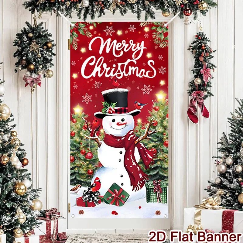 Merry Christmas Porch Door Banner Hanging Decoration 2