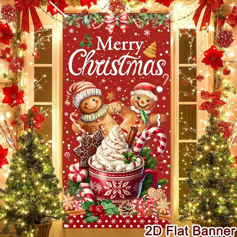 Merry Christmas Porch Door Banner Hanging Decoration 3