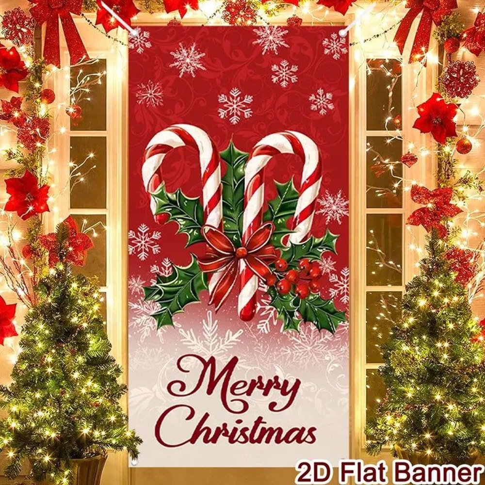 Merry Christmas Porch Door Banner Hanging Decoration 5