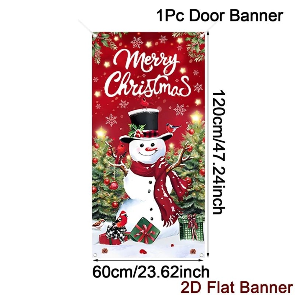 Merry Christmas Porch Door Banner Hanging Decoration 8