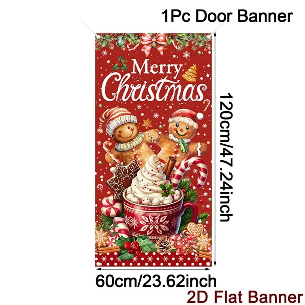 Merry Christmas Porch Door Banner Hanging Decoration 9