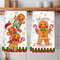 Merry Christmas Gingerbread Man Kitchen Towels Set 0