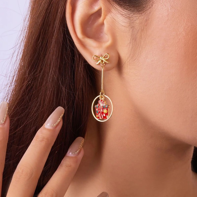 Asymmetric Santa Claus Tassel Christmas Drop Earrings 5