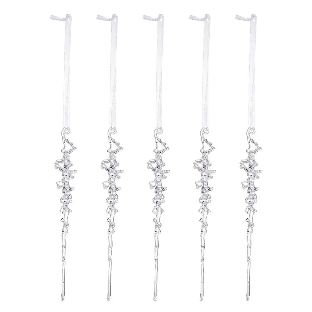 Acrylic Ice Cone Christmas Hanging Ornaments Set 6