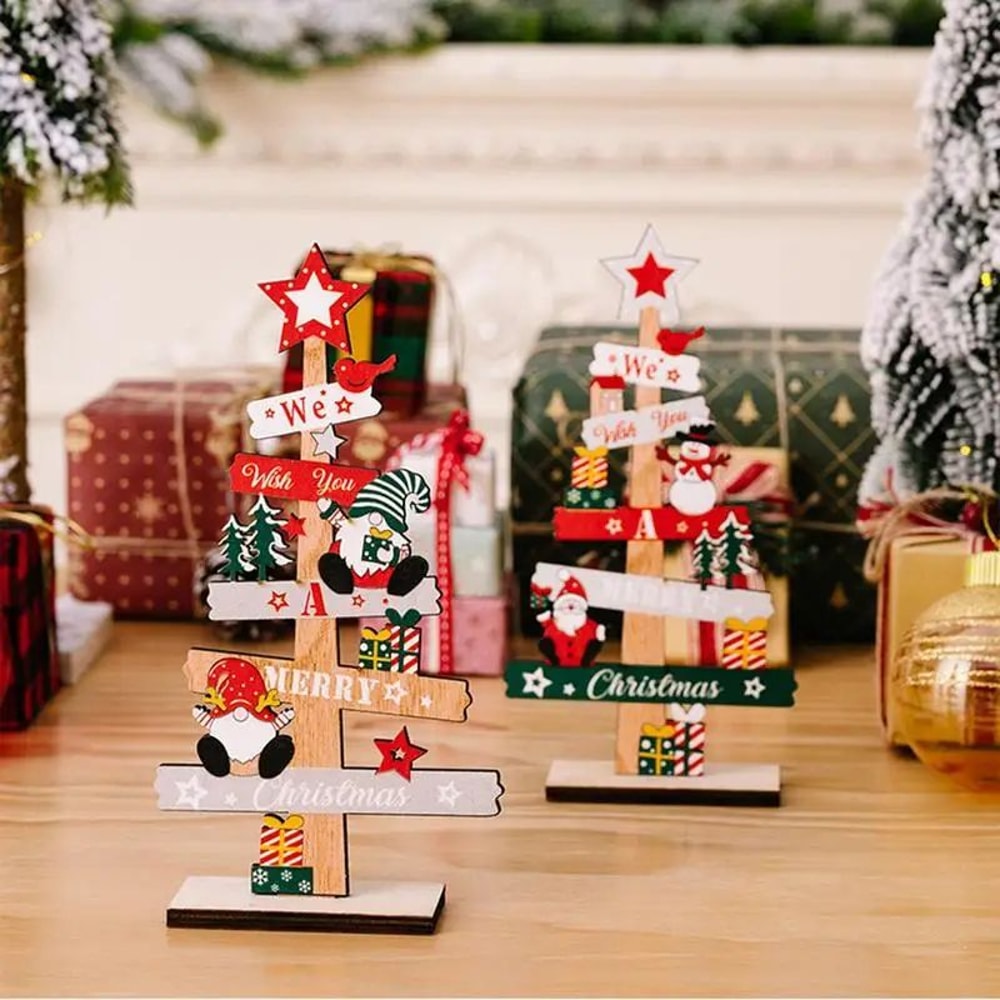 DIY Wooden Santa Christmas Tree Desktop Decoration 4