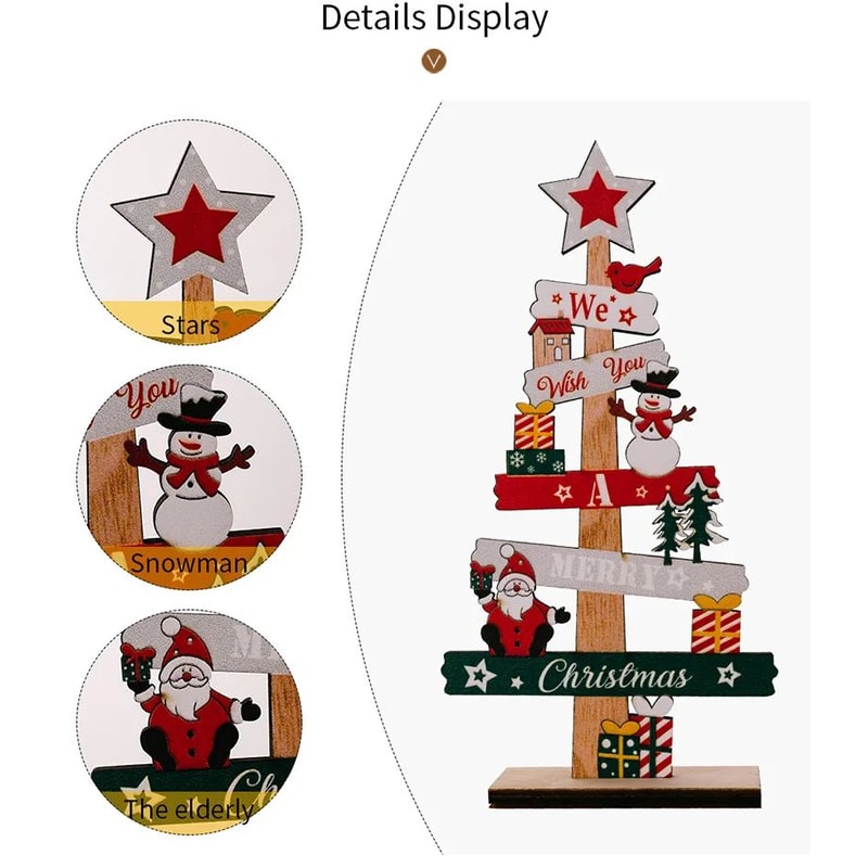 DIY Wooden Santa Christmas Tree Desktop Decoration 7