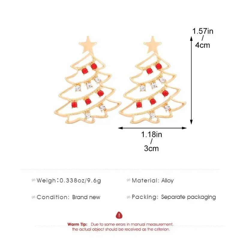 Colorful Zircon Christmas Tree Earrings For Women 4
