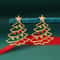 Colorful Zircon Christmas Tree Earrings For Women 7