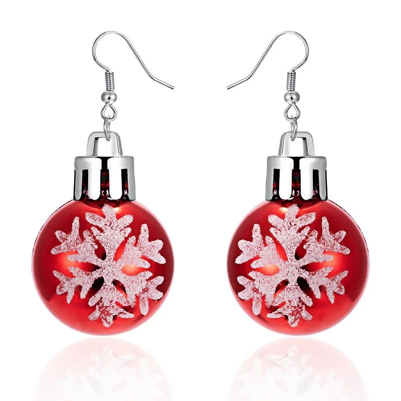 Christmas Snowflake Star Ball Bulb Dangle Earrings 9