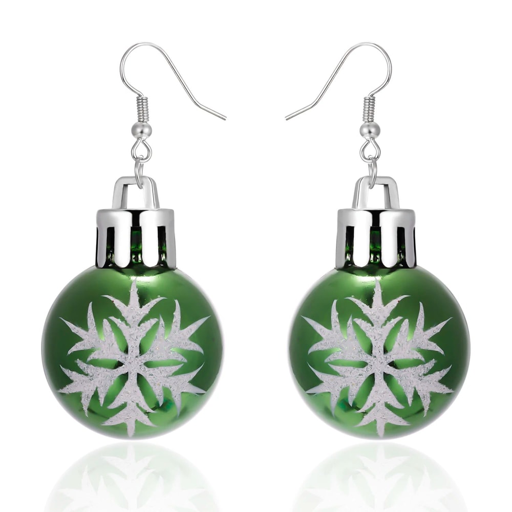 Christmas Snowflake Star Ball Bulb Dangle Earrings 11