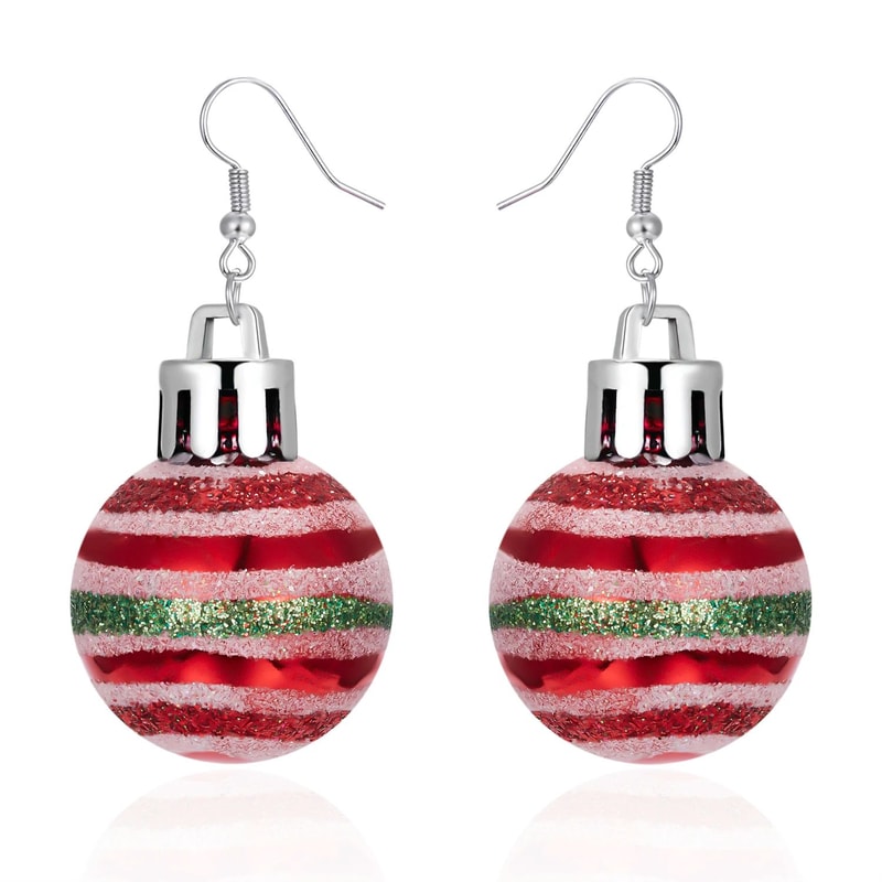 Christmas Snowflake Star Ball Bulb Dangle Earrings 15