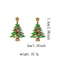 Green Christmas Tree Zircon Star Earrings For Women 5