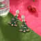 Green Christmas Tree Zircon Star Earrings For Women 7