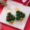 Green Christmas Tree Zircon Star Earrings For Women 13