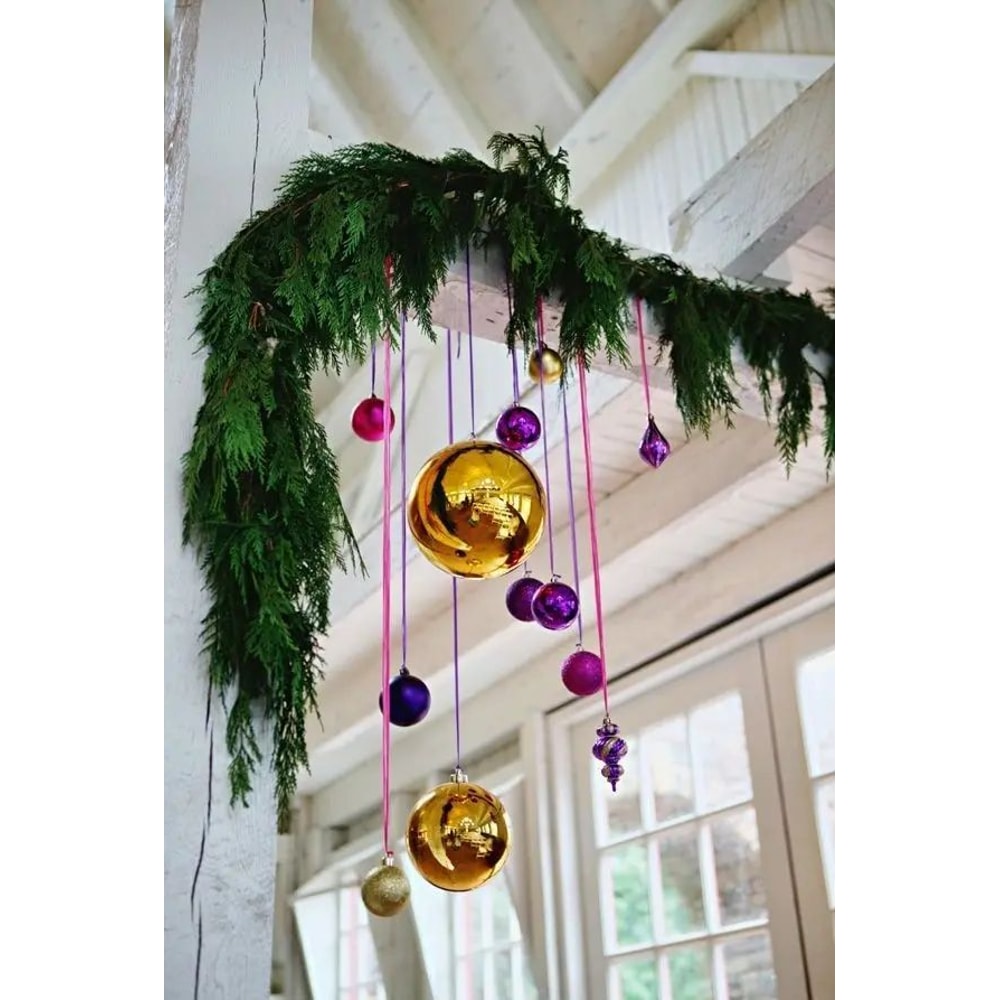 Large Colorful Christmas Ball Ornaments Set Of 3 6
