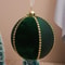 Flocked Glass Christmas Ball Ornaments With Rhinestones 1