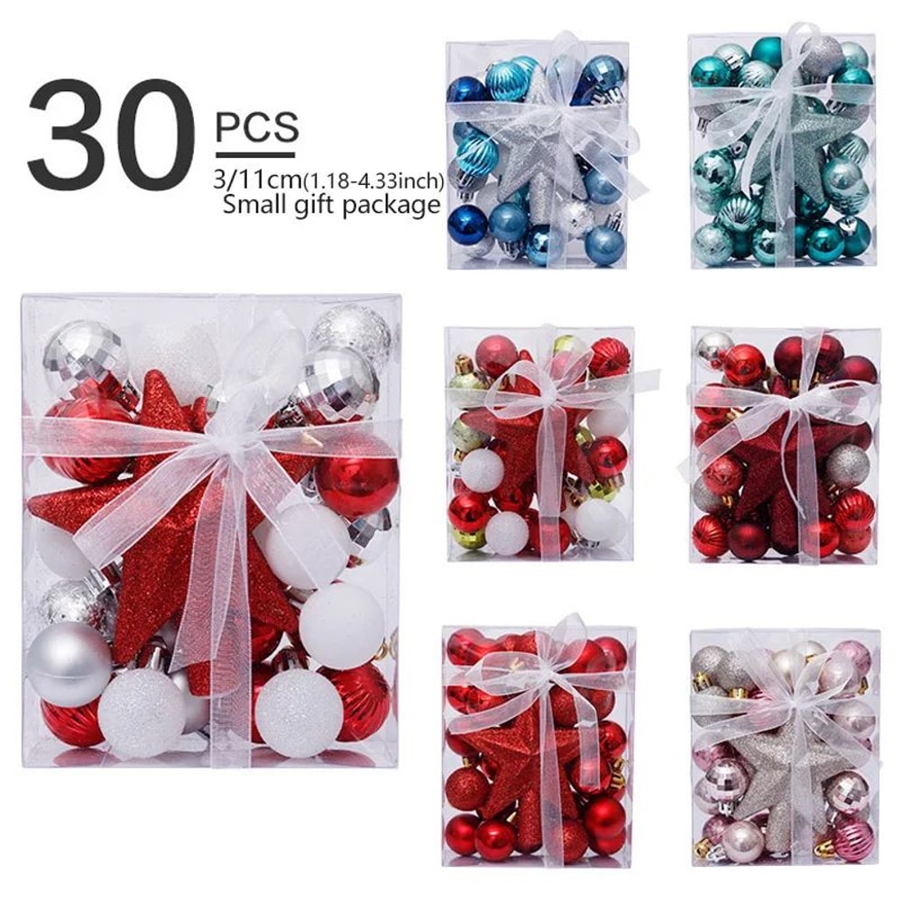 30pcs Christmas Ball Ornaments Hanging Decoration Set 2
