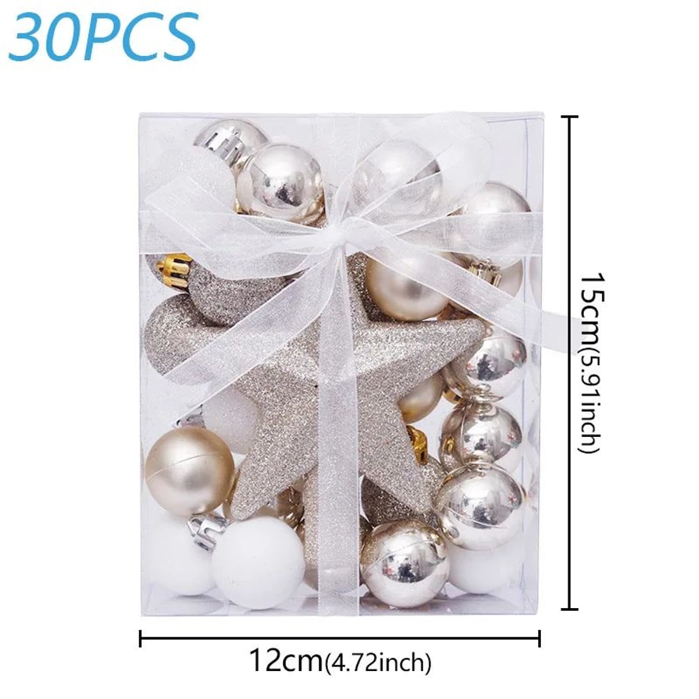 30pcs Christmas Ball Ornaments Hanging Decoration Set 6