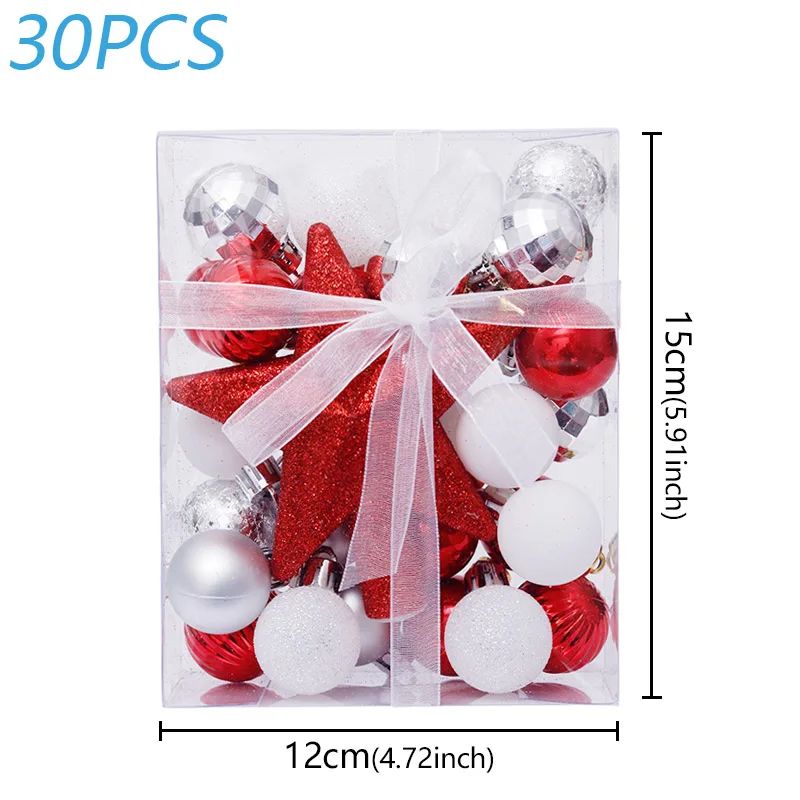 30pcs Christmas Ball Ornaments Hanging Decoration Set 8