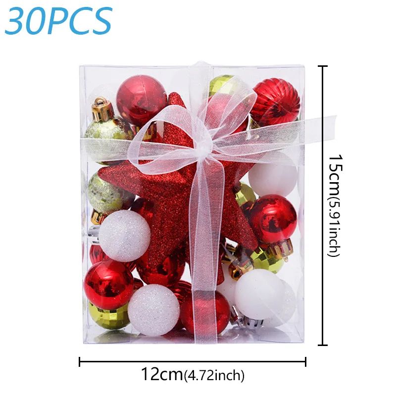 30pcs Christmas Ball Ornaments Hanging Decoration Set 9