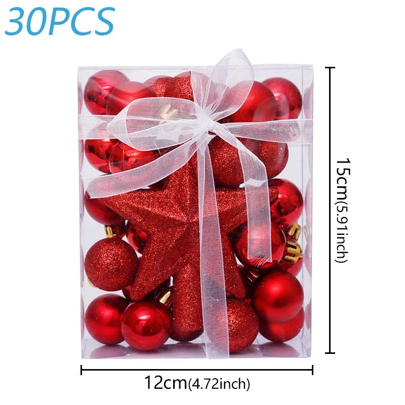 30pcs Christmas Ball Ornaments Hanging Decoration Set 10