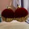 Red Glitter Velvet Christmas Ball Tree Ornaments 0