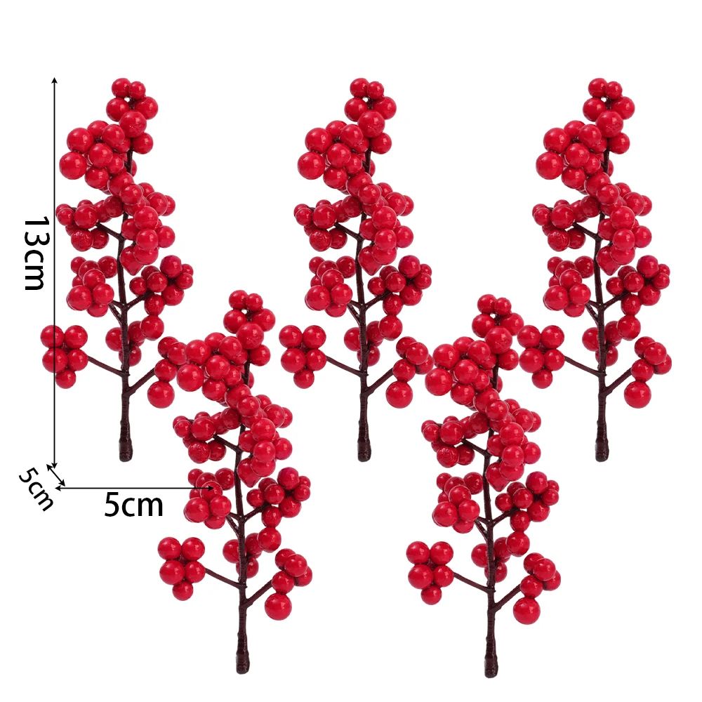 Artificial Red Berry Branch Picks For Christmas Decor 6