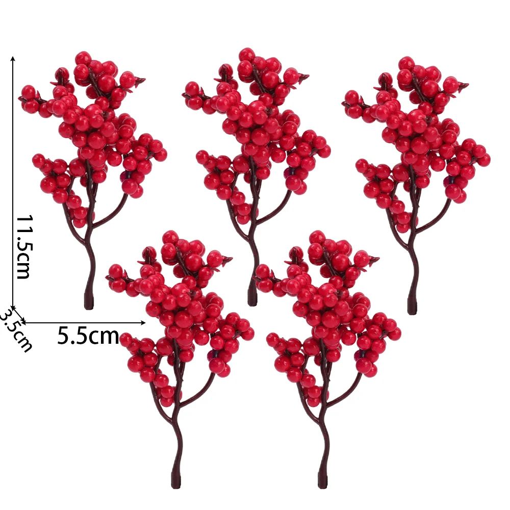Artificial Red Berry Branch Picks For Christmas Decor 8