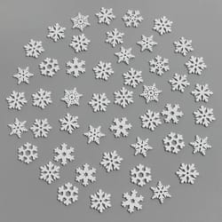 white wooden snowflake christmas ornaments set