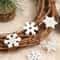 White Wooden Snowflake Christmas Ornaments Set 5