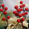 Artificial Red Gold Silver Berry Branch Picks For Christmas Decor 1