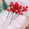 Artificial Red Gold Silver Berry Branch Picks For Christmas Decor 12