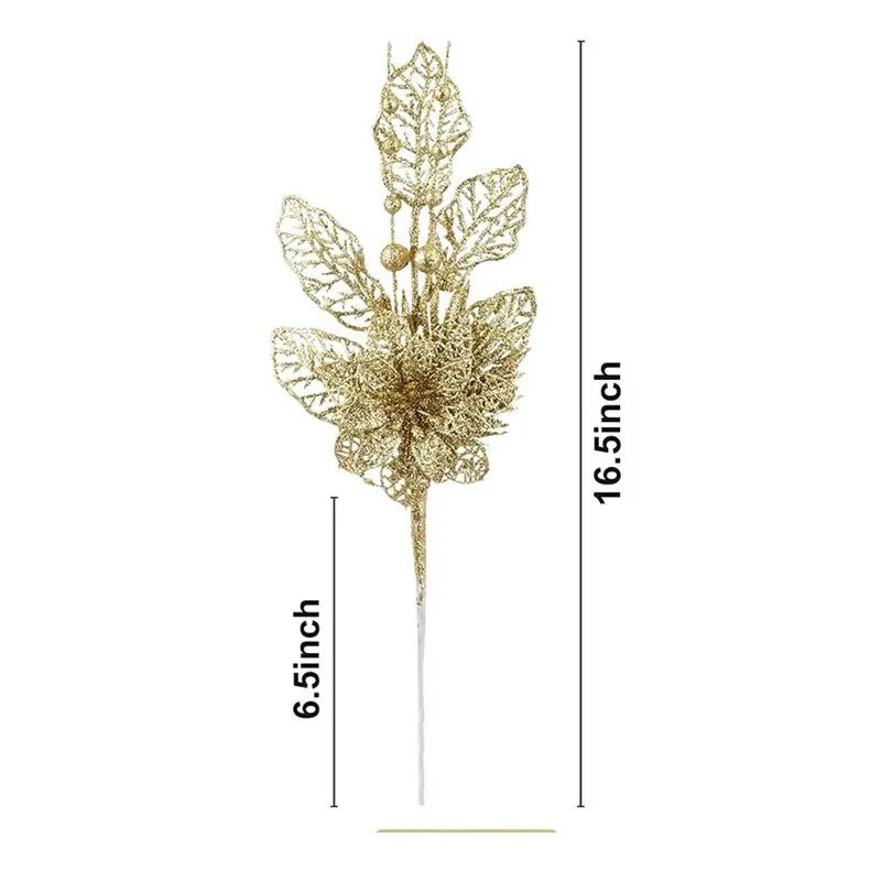 Artificial Glitter Berry Flower Branch Christmas Decoration 12