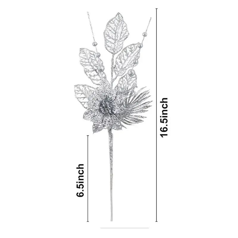 Artificial Glitter Berry Flower Branch Christmas Decoration 13