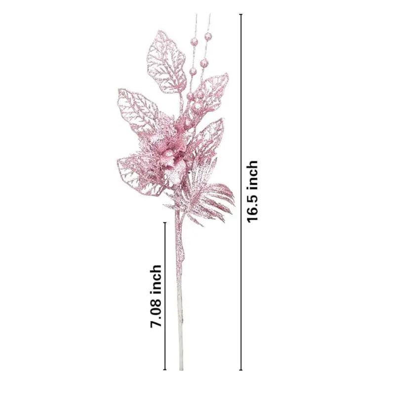 Artificial Glitter Berry Flower Branch Christmas Decoration 9