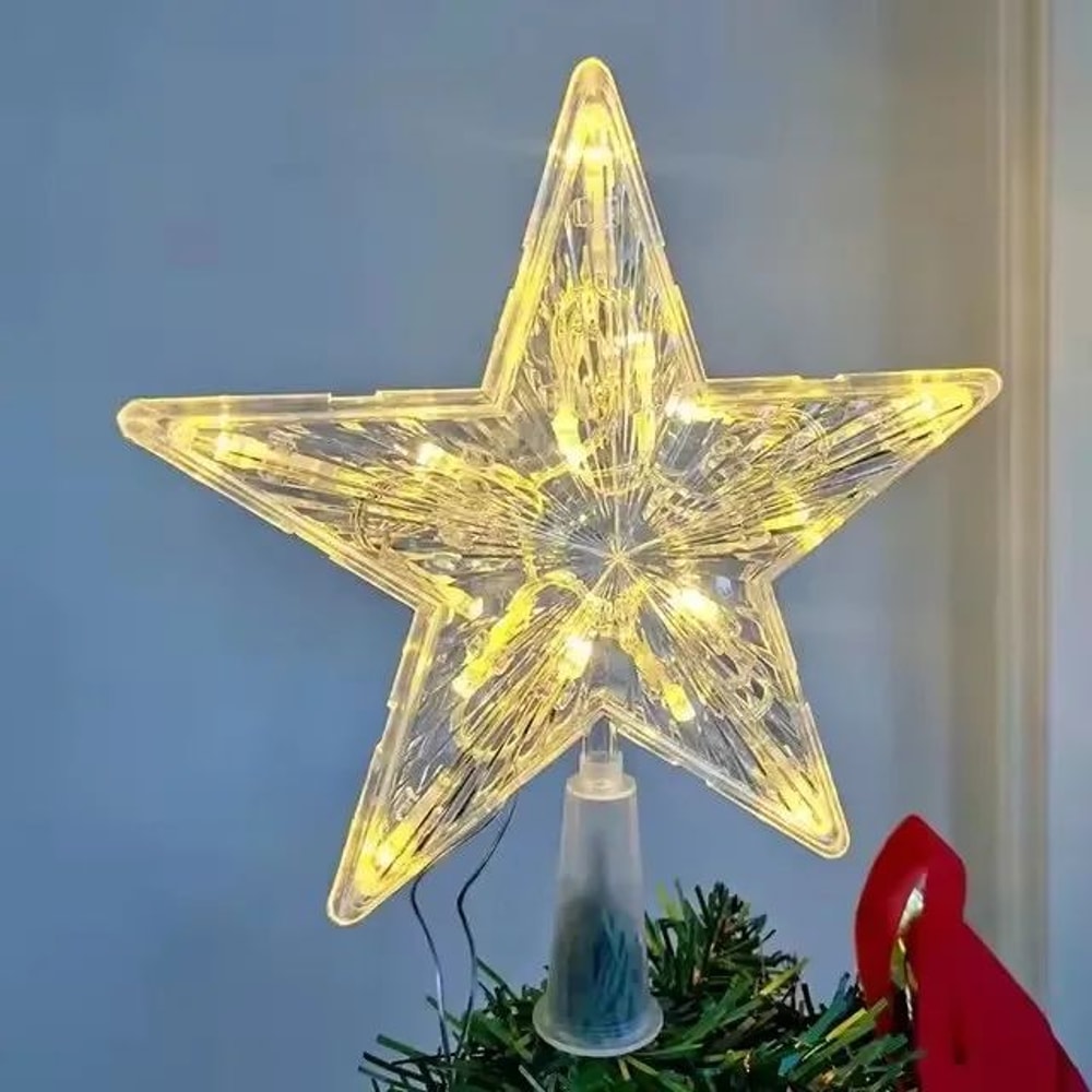 Glowing Glitter Star Christmas Tree Topper Ornament 3
