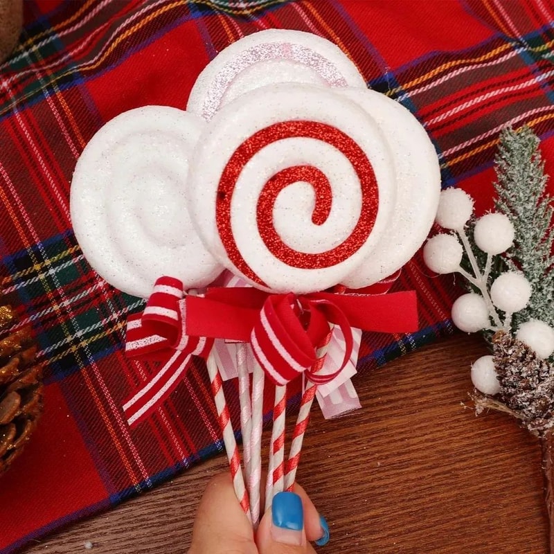 Glitter Candy Cane Lollipop Christmas Tree Hanging Ornaments 5