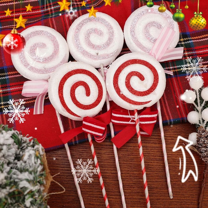 Glitter Candy Cane Lollipop Christmas Tree Hanging Ornaments 7