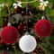 Wine Red Velvet Christmas Ball Tree Ornaments 2