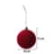 Wine Red Velvet Christmas Ball Tree Ornaments 12