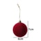 Wine Red Velvet Christmas Ball Tree Ornaments 12