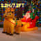 72FT Inflatable Santa Sleigh Reindeer Christmas Yard Decoration With LED 0