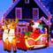 21M Inflatable Santa Elk Christmas Yard Decoration With LED Lights 1