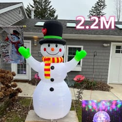 2.2m inflatable snowman christmas yard decoration with rotating led