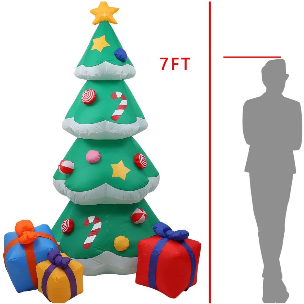 7FT Inflatable Christmas Tree With LED Lights Outdoor Decoration 5